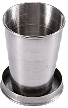 WGFOIP Gobelet Pliable en Acier Inoxydable, Mug à café Portable Tasse de Voyage avec Couvercle pour Le Camping, La Randonnée (S)