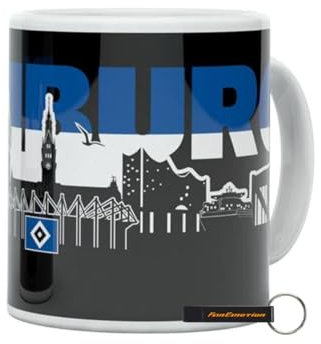 Hamburger SV HSV Tasse „Freddy“ - Offizieller Fanartikel - 0,3l Becher mit Hamburg Motiv - Keramik - spülmaschinenfest