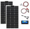 Aysolar 200W 12V Pannello Solare Flessibile Kit 2 pezzi 100W 18V Monocristallino Fotovoltaico Modulo con 20A regolatore solare per 12V/24V batteria, Camper, Barca, Auto, Roulotte, Furgone, Casa