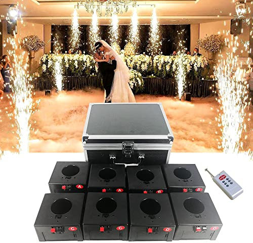 hKjPlvf Ricevitore Pirotecnico Freddo, Macchina per Fuochi D'Artificio A Fontana Fredda, Controllo Remoto Wireless, 4/6/8/12 Ricevitori, Attrezzatura Scenica, con Valigia,8pcs