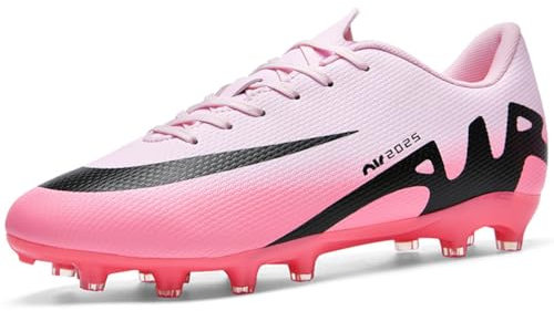 WOWEI Botas de Fútbol Hombre Profesionales Zapatillas de Fútbol Spike Aire Libre Niños Hombre Calzado de Fútbol Atletismo Atletismo Training Zapatos de Fútbol Tacos (Rosa-2, 39EU)