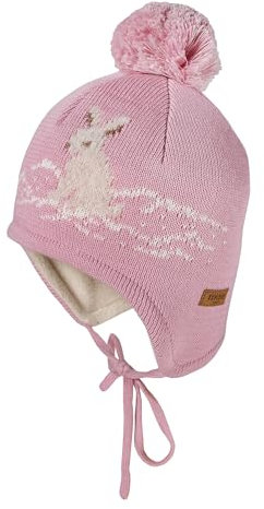 maximo Mini-Mütze, ausgenäht Jacquard Schneehase, Teddyfutter Made in Germany