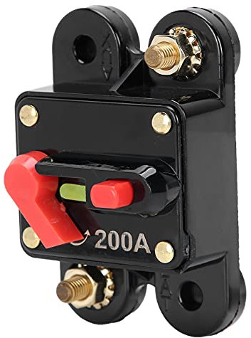 Rankomu Fusible onduleur 200 A DC Disjoncteur Onduleur Fusible Réinitialisation manuelle pour voiture, bateau, camion, onduleur de fusible stéréo, 12 V/24 V, accessoire automobile robuste