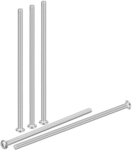 DTGN M5-0.8x140mm Linsenkopfschrauben mit Innensechskant 5er Pack weiß | Geeignet für Rennrad, Auto, Motorrad 304 Edelstahl lackiert Sechskant-Antriebsbefestigungen