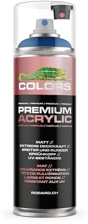 COLORS Premium Acrylic Sprühfarbe 400ml – Hochdeckender Sprühlack für Innen & Außen, Spraydose für DIY-Projekte - RAL 5005 - Signalblau Matt