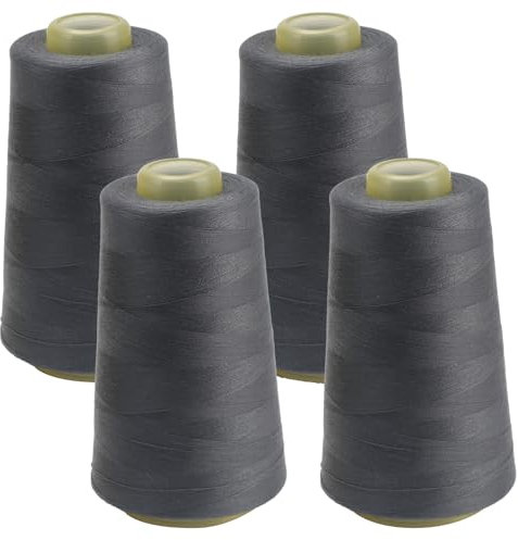 FOGAWA 4 rotoli Rocchetti di filo da cucito 40S/2, 3000 Yards Filato da cucito universale poliestere filo da cucito a mano Filo da cucire per Cucito, Quilting, Patchwork (Grigio scuro 3088)