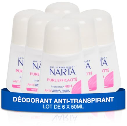Narta - Deodorant für Damen – Pure Wirksamkeit Anti-Transpirant 48 Stunden – 6 x 50 ml