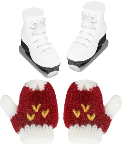 Wichtel Zubehör Schlittschuhe，Miniatur Schlittschuhe Mini Skischuhe Deko Schlittschuh Wichtel Stiefel Miniatur Deko Schlittschuhe