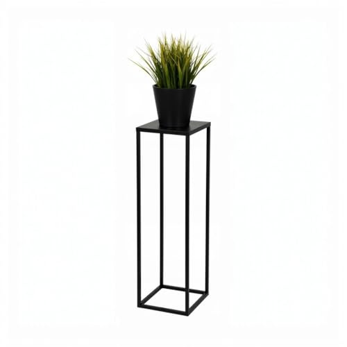 FRAMADO – Support de Plantes Ferro en Métal Noir – 24x24x100cm – Étagère Décorative pour Fleurs d’Intérieur – Table d’Appoint – Accessoire Salon