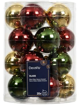 Kaemingk Weihnachtskugeln Glas 6cm x 20 Stück - matt & glänzend - Christbaumkugeln Weihnachtsbaumkugeln für Weihnachtsbaum zu Weihnachten - Christbaumschmuck & Weihnachtsbaumschmuck - Grün Braun Mix