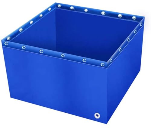 Laghetto for pesci pieghevole in PVC con valvola di scarico - Piscina all'aperto resistente agli strappi for approvvigionamento idrico di emergenza e piscicoltura(3x2x1m)