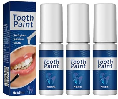 ALONK 3 Stück Zahnlack Weiß, Instant White Enamel Paint, Sanfte Teeth Whitening Paint for Polish Fleckenentfernung, Whitening Tooth