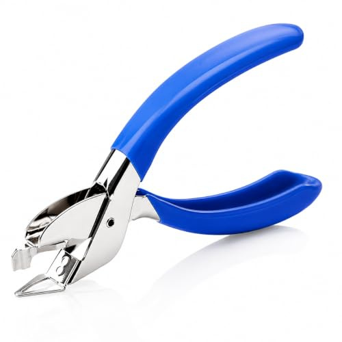 YIPFEN Levapunti Metallici Blu, Impugnatura Gommata Ergonomica, 1 Pezzo, Togli Punti per Ufficio, Casa e Scuola, Rimozione Facile e Sicura di Graffette Senza Danneggiare Carta