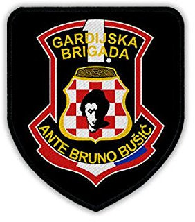Patch / Aufnäher - 1 Garde-Brigade Ante Bruno Bu?i? HVO Spezialeinheit Hrvatsko vije?e obrane Verteidigungsrat Kroatien Kroatische Armee Republik Herceg-Bosna Militär Wappen Abzeichen Emblem #19245
