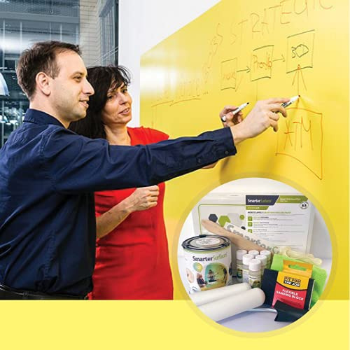 Smart Whiteboard Farbe 2m² Transparent - Whiteboard Wandfarbe - Beschreibbare Wand - Trocken Abwischbare Oberfläche für Zuhause und Büro *KOSTENLOSER EXPRESSVERSAND*