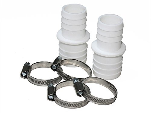 BEVO 2 x Doppelschlauchtülle Ø 32-38 mm Schlauchverbinder mit 4 x Schelle