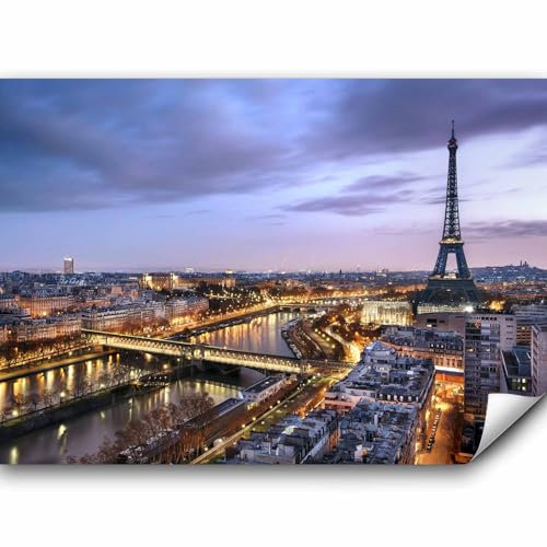 murando - Vlies Fototapete Paris 250x175 cm - Foto Tapete Schlafzimmer Wohnzimmer Moderne Vliestapete XXL Wandtapete Motivtapeten Bildtapete 3d Effekt Wand Dekoration - Stadt Eiffelturm d-B-0207-a-b