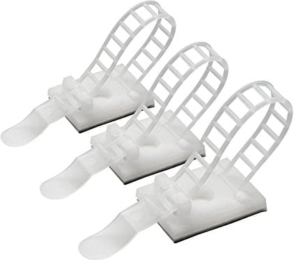 ZADAWERK® Kabelklemme - flexibel - Weiß - 50 Stück - Kabelclips selbstklebend - Klebe-Kabelhalter - Set mit Schrauben - Kabelbinder wiederverwendbar