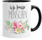 Kaffee-Tasse Ich hasse Menschen Tassen Blumen Blumenranke Bordüre Blüten blumig lustige Büro-Tasse MoonWorks® schwarz unisize