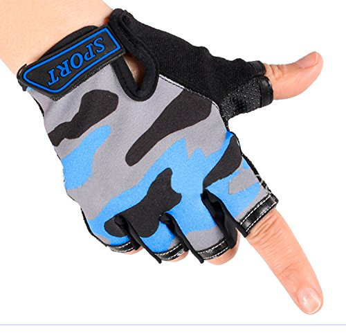 Jungen Halbfinger Handschuhe Fahrradhandschuhe Mädchen Fingerlos Fäustlinge Anti-Rutsch, Atmungsaktiv Sommer Gloves Sporthandschuhe Traininghandschuhe für Fahren Fitness Outdoor Motorrad