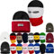 PGwear Mütze und Sturmhaube 2 in 1 schwarz weiß rot blau gelb (Schwarz/Weiß/Rot)