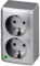 Aufputz Zweifach Schuko Steckdose IP20 16A 230V silber serie BERG