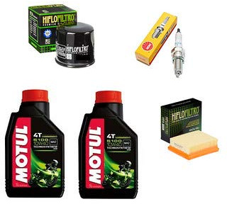 KIT TAGLIANDO CANDELA NGK FILTRO OLIO ARIA HIFLO + OLIO MOTORE MOTUL COMPATIBILE CON Vespa GTS 300 ie Super Sport 2010 2015