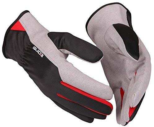 Handschuh GUIDE 761 8 Weicher und luftiges Arbeitshandschuh mit Kunstleder für die Handfläche und Polyesterrücken. Der Handschuh hat eine kurze Öffnung die das An- und Ausziehen erleichtert