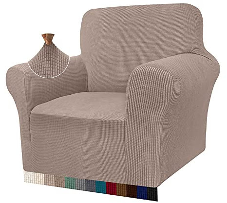 Granbest, copridivano Elasticizzato ad Alta Elasticità, Moderna, in Jacquard, per Soggiorno, Protezione per Cani e Animali Domestici (1 Posto, Sand)