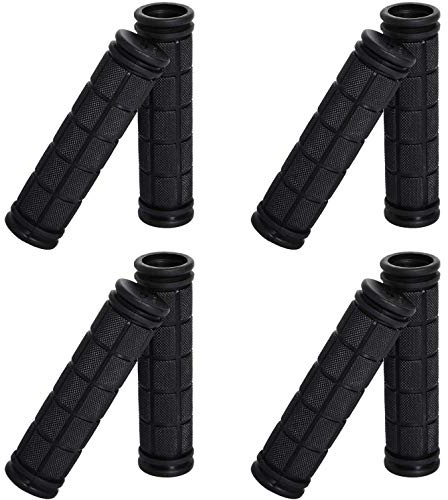 4 Pairs Bicycle Handlebar Bike Non-Slip Rubber Mushroom Grips for BMX MTB Road Mountain Kids Boys Girls (Black)