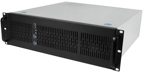 Rosewill RSV-Z3200U 3U Server Chassis Rackmount Case, 6X 3.5 Bays, E-ATX Compatible, 2X 80mm Fans, 1x USB 3.0, 1x USB 2.0, Silver/Black