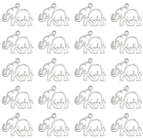 UNICRAFTALE 20 Stk Elefant Charms 201 Edelstahl Hohle Elefant Anhänger Hypoallergene Metall Elefant Tier Charms Für Armbänder Halsketten Schmuck Basteln