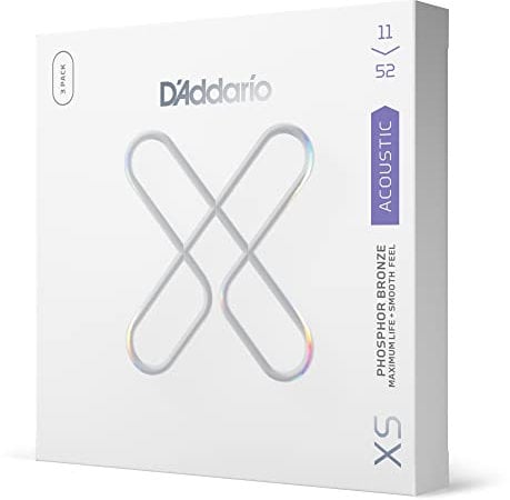 D'Addario XSAPB1152-3P Gitarrensaiten mit Phosphorbronzebeschichtung, maximale Lebensdauer mit glatter Haptik und außergewöhnlichem Klang, für 6-saitige Gitarren, 11-52 Custom Light, 3er-Pack