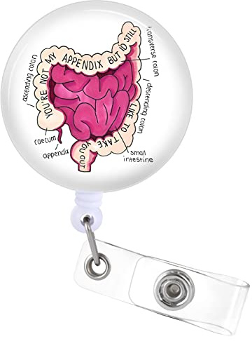 Plifal Ausweishalter einziehbar mit Ausweisclip für Krankenschwester Namensschild Karte GI Darm Gastroenterologie Krankenpfleger Arzt Medizinische Arbeit Büro Krokodilklemme ZJK-092323