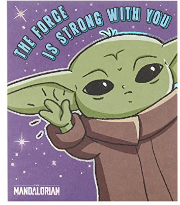 UK Greetings Disney The Mandalorian Geburtstagskarte, Happy Birthday Geschenke, Sie/Ihn, lustiges Design mit Grogu-Figur, mit Umschlag, 165 x 190 mm