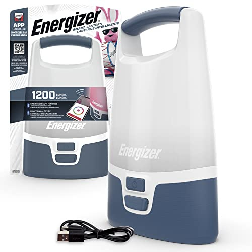 Energizer Linterna LED multicolor inteligente, linterna recargable de 1200 lúmenes, luz nocturna interior y exterior y linterna de camping, luz de 360 grados (USB incluido)
