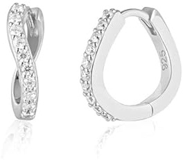 Brandlinger ® Ohrringe Silber 925. Creolen gold geschwungen. Schmuck Damen vergoldet mit 18 Karat (Silber und Gold) für Frauen und Mädchen. Durchmesser der Creolen 15,4mm.