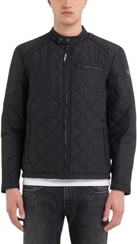 Replay Herren Steppjacke Übergangsjacke ohne Kapuze, Black 098 (Schwarz), XL