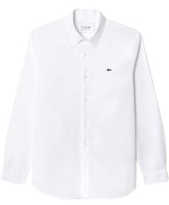 Lacoste Chemise pour Homme Ch5620 Coupe Droite, Blanc, Taille 40, Blanc., 38