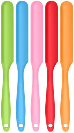 Armrouns 5pcs Silicone Jar Spatulas set, Cake Cream Spatulas Set, 9.8 inch Non-Stick Heat Resistant Mixing Butter Spatulas Baking Scrapers for Jars Blenders Cooking Stirring