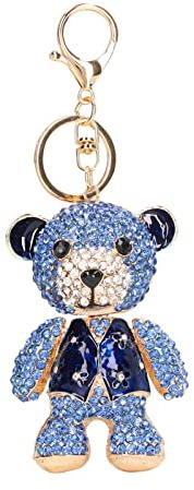 lyrlody Frauen-Schlüsselanhänger, Niedlicher Bär, Strass-Bling-Kristall-Schlüsselanhänger, Legierung, Anhänger, Weiblicher Schlüsselanhänger für Tasche, Handy, Autozubehör