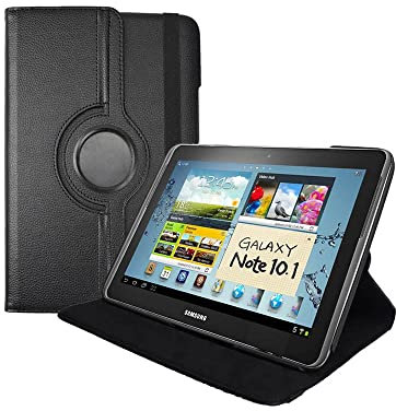 Funda para Samsung Galaxy Note N8000/N8010 10.1 Tablet Case 360 Rotación Plegable Soporte Flip Stand Funda de cuero PU Smart Cover con Auto Sleep/Wake (negro)