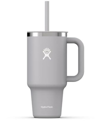 Hydro Flask - Travel Tumbler 946 ml (32 oz) with Closable Press-In Straw Lid - Stainless Steel - Double Wall Vacuum Insulated - Splash resistant lid - Birch