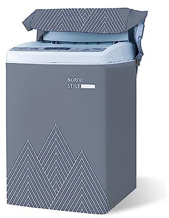 Odot Portable Washing Machine Cover, Top Load Washer Dryer Cover, Waterproof Full-Automatic/Wheel Washing Machine Cover Protective Cloth (XL capacity 8.5~12KG,Dark gray)