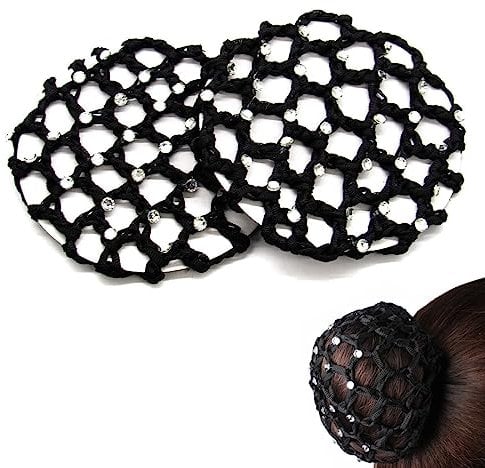 PLABBDPL 2 Stück Dutt Netz Haarnetz Bun Frisurenhilfe Stoff Knotennetz für Gymnastik Rhythmische Sportgymnastik Ballett Reiten Eiskunstlauf Tanz Knotennetz