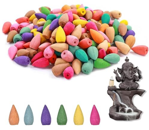 Rückfluss RäUcherkegel RäUcherstäBchen 30 Stück Mischen Verschiedenen Natürliche Aromatische Räucherkegel für Luftreinigung Indert AngstzustäNde Und MüDigkeit, Yoga-Meditation und Entspannung