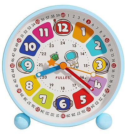 kyaoayo Digital Kinderwecker, Frühes Metall Lernwecker, Silent Desktop Clock Cartoon, Luminous Quartz Wecker, Geschenk für Kinder, Lichtwecker für Zimmer Jungen Mädchen (4 Zoll Blau Astronaut)