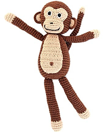 Gehäkeltes Kuscheltier Affe CHARLIE 30cm Braun BIO