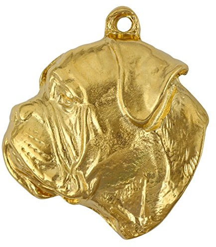 Art-Dog Exklusive Halskette mit Hund, 24 Karat Goldauflage - Handgefertigter Schmuck für Hundeliebhaber - Vergoldete Halsketten mit Hund für Damen und Herren - Bullmastiff