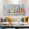 BBOVOBB Bunte Segelboot-Poster, Wanddekoration, Leinwanddrucke, abstraktes Boot, Schiff, Gemälde, Wandkunst, Bild für Wohnzimmerdekoration, 85 x 170 cm (33 x 67 Zoll), ohne Rahmen